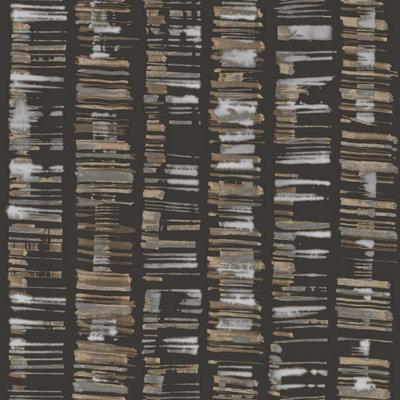 Galerie Bazaar Black Grey Tan Aztec Smooth Wallpaper