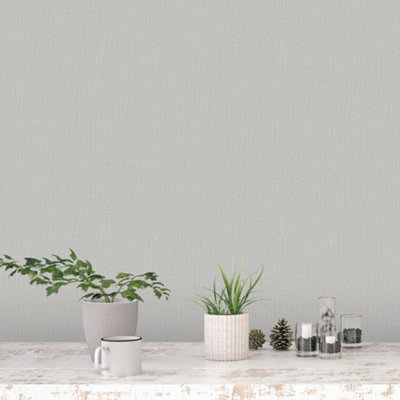 Galerie Bazaar Light Grey Hop Sack Smooth Wallpaper