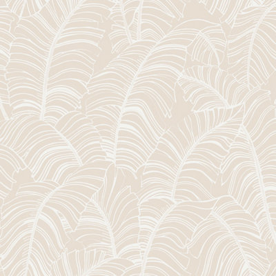 Galerie Bazaar Neutral Taupe Broadleaf Smooth Wallpaper