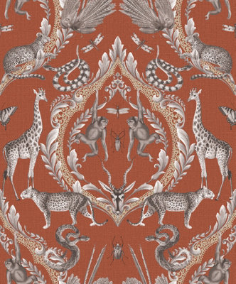 Galerie Bazaar Rust Menagerie Smooth Wallpaper