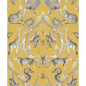 Galerie Bazaar Yellow Menagerie Smooth Wallpaper