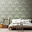 Galerie Blomstermala Blue Green Leafy Bloom Smooth Wallpaper