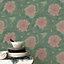 Galerie Blomstermala Green Pink Big Bloom Smooth Wallpaper