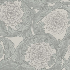 Galerie Blomstermala Grey Big Bloom Smooth Wallpaper