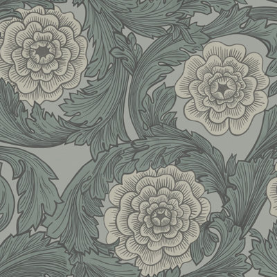 Galerie Blomstermala Grey Big Bloom Smooth Wallpaper