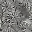 Galerie Blooming Wild Black/Grey Tropical Leaf Motif Wallpaper Roll