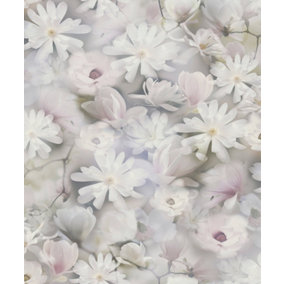Galerie Blooming Wild Lilac Romantic Daisy Motif Wallpaper Roll