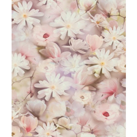 Galerie Blooming Wild Pink Romantic Daisy Motif Wallpaper Roll