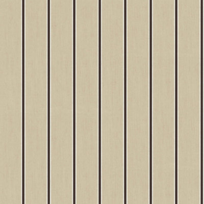 Galerie Botanica Beige Black Classic Stripe Smooth Wallpaper