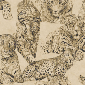 Galerie Botanica Beige Leopard Smooth Wallpaper