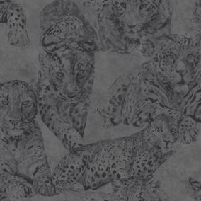 Galerie Botanica Black Leopard Smooth Wallpaper
