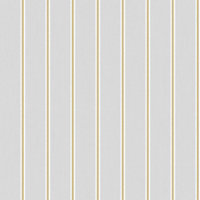 Galerie Botanica Grey Yellow Classic Stripe Smooth Wallpaper