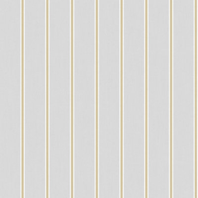 Galerie Botanica Grey Yellow Classic Stripe Smooth Wallpaper