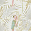 Galerie Botanica Pink Tropical Parrot Smooth Wallpaper