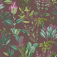 Galerie Botanica Purple Mystic Floral Smooth Wallpaper