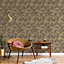 Galerie Botanica Yellow Gold Dark Brown Tropical Leaves Smooth Wallpaper