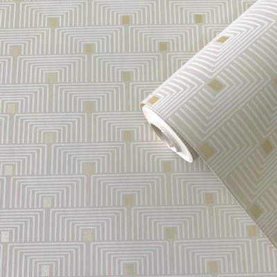 Galerie Boutique Collection Metallic Geometric Key Wallpaper