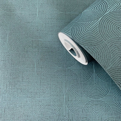 Galerie Boutique Collection Shimmery Geometric Zen Wallpaper