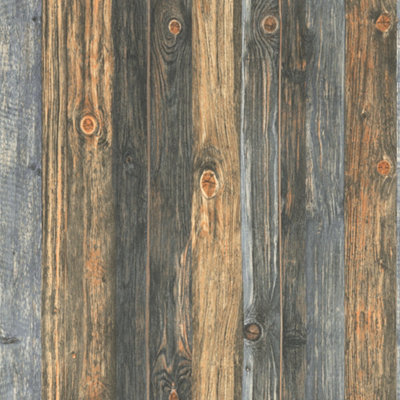 Galerie Bronze Brown Wood Knots Effect Motif Wallpaper