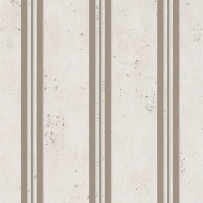 Galerie City Glam Beige Gold Striped Embossed Wallpaper