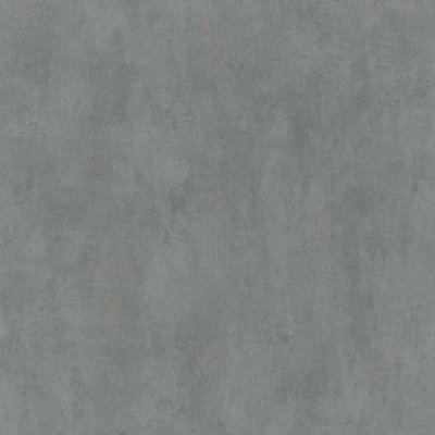 Galerie City Glam Dark Grey Rose Gold Industrial Plain Smooth Wallpaper