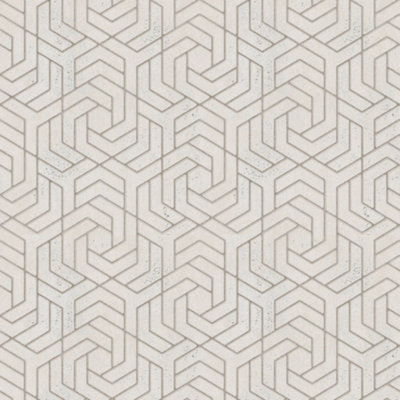 Galerie City Glam Gold Beige Geometric Embossed Wallpaper