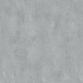Galerie City Glam Grey Gold Industrial Plain Smooth Wallpaper