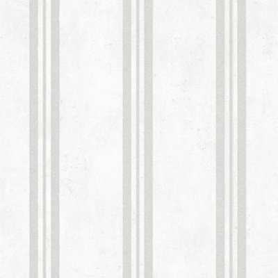 Galerie City Glam Off White Silver Striped Embossed Wallpaper