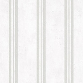 Galerie City Glam Off White Silver Striped Embossed Wallpaper