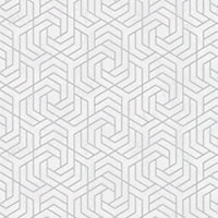 Galerie City Glam Silver Off White Geometric Embossed Wallpaper