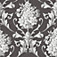 Galerie Classic Silks 3 Black Damask Smooth Wallpaper