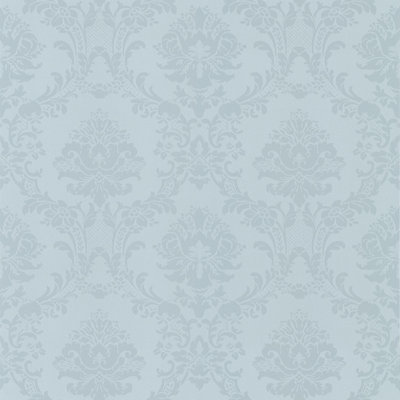 Galerie Classic Silks 3 Blue Silk Effect Damask Smooth Wallpaper