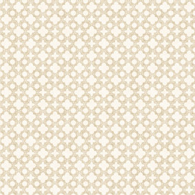 Galerie Classic Silks 3 Cream Quatrefoil Smooth Wallpaper