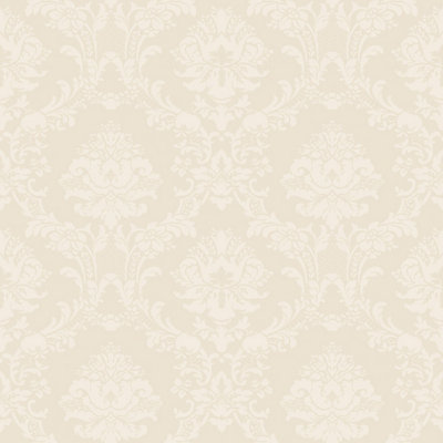 Galerie Classic Silks 3 Cream Silk Effect Damask Smooth Wallpaper | DIY