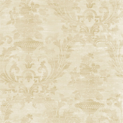 Galerie Classic Silks 3 Cream Vintage Effect Floral Damask Smooth Wallpaper