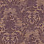 Galerie Classic Silks 3 Purple Lilac Vintage Effect Floral Damask Smooth Wallpaper