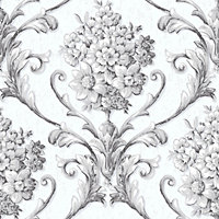 Galerie Classic Silks 3 Silver Grey Damask Smooth Wallpaper