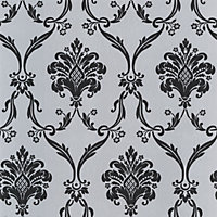 Galerie Classic Silks 3 Silver Grey Simple Damask Smooth Wallpaper
