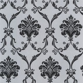 Galerie Classic Silks 3 Silver Grey Simple Damask Smooth Wallpaper
