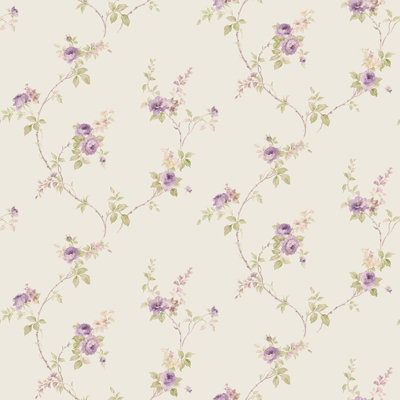 Galerie Classic Silks 4 Beige Floral Trail Wallpaper