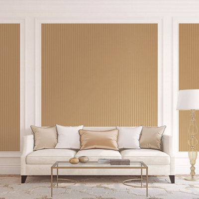 Galerie Classic Silks 4 Gold Emboss Stripe Wallpaper