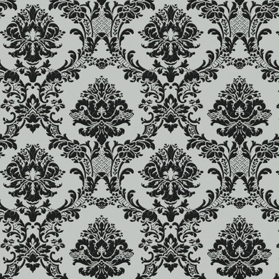 Galerie Classic Silks 4 Grey Classic Damask Wallpaper