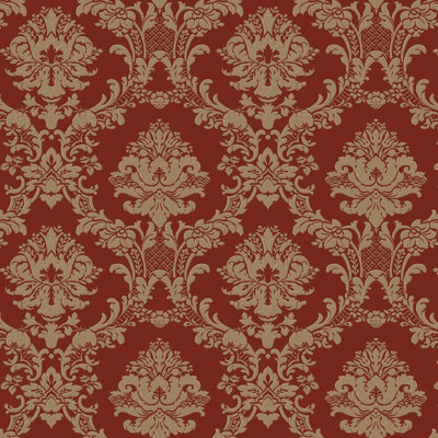 Galerie Classic Silks 4 Red Classic Damask Wallpaper