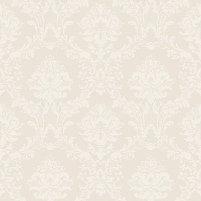 Galerie Classic Silks 4 White Document Damask Wallpaper