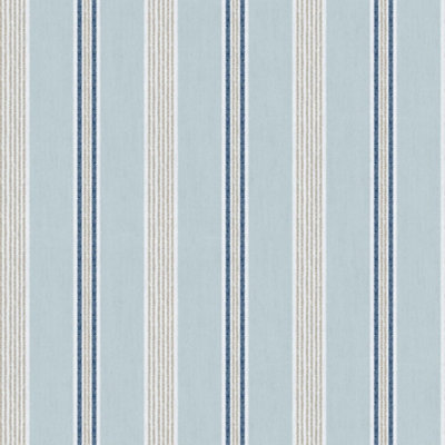Galerie Cottage Chic Blue Multi Stripe EcoDeco Material Wallpaper Roll