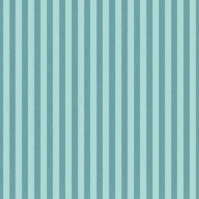 Galerie Cottage Chic Blue Small Stripe EcoDeco Material Wallpaper Roll