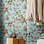 Galerie Cottage Chic Blue Trailing Floral Motifs EcoDeco Material Wallpaper Roll
