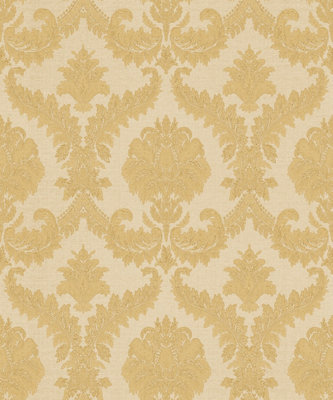 Galerie Cottage Chic Gold Damask Wallpaper Roll