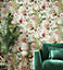 Galerie Cottage Chic Green Floral Peacock Wallpaper Roll