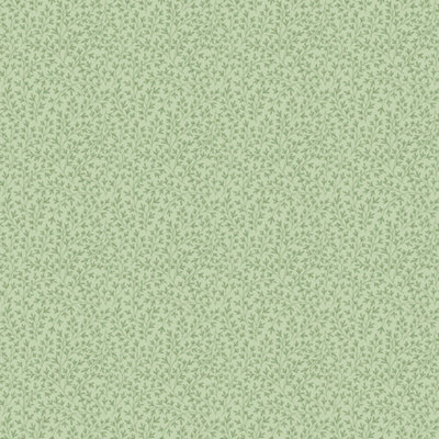 Galerie Cottage Chic Green Small Leaf Trail EcoDeco Material Wallpaper Roll